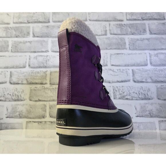 Girls Sorel Yoot Pac Duck Snow Waterproof Rubber Winter Boots Purple Warm Size 5 - Picture 3 of 6